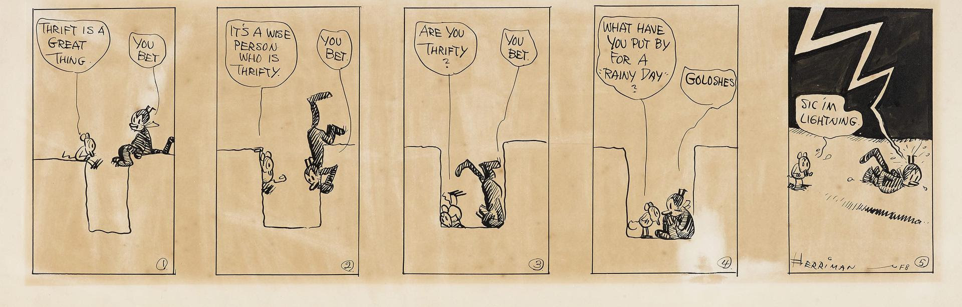 mostra-ancona----jesi---sogni-e-realismo-nei-primi-maestri-del-fumetto---immagini-George_Herriman,_Krazy_Kat,_Daily_strip,_1918