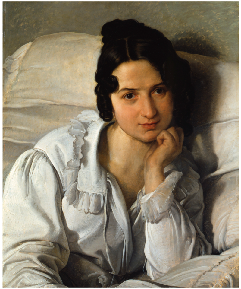 Francesco Hayez, Ritratto di Carolina Zucchi a letto (L’ammalata), 1822  olio su tavola, 60 x 49,5 cm, Torino, GAM - Galleria Civica d’Arte Moderna e Contemporane