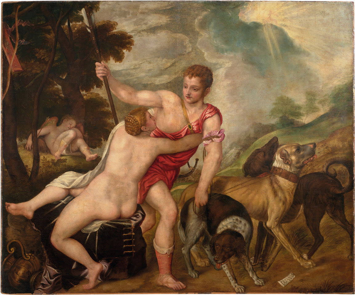 mostra-terni---amarsi.-lamore-nellarte-da-tiziano-a-banksy-–-immagini-Tiziano_Vecellio_(bottega_di),_Venere_e_Adone,_metà_del_XVI_secolo