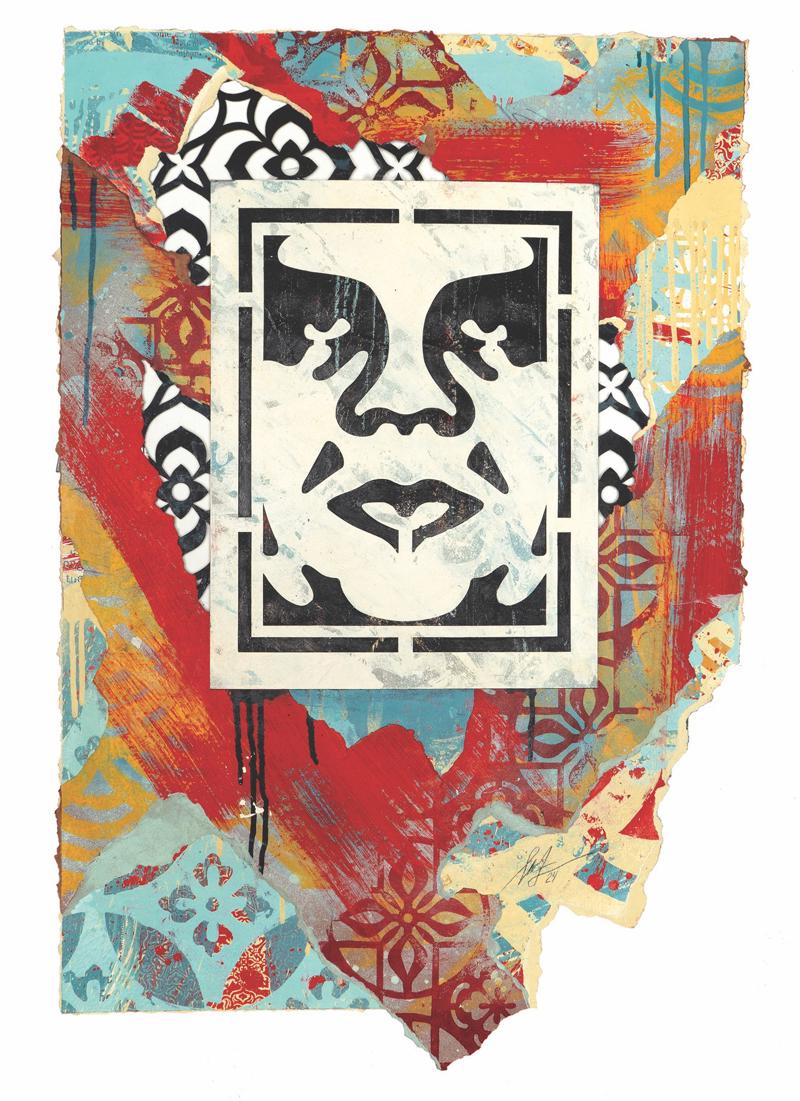 mostra-milano---obey--the-art-of-shepard-fairey----immagini-Shepard_Fairey_(Obey),_Icon_Stencil_(2024),_Material_Stencil_and_Mixed_Media_Collage_on_Paper,_81,91_x_53,97_cm,_Unique_artwork,_Courtesy_Artist_ObeyGiant.com___Photographer_Jon_Furlong.jpg