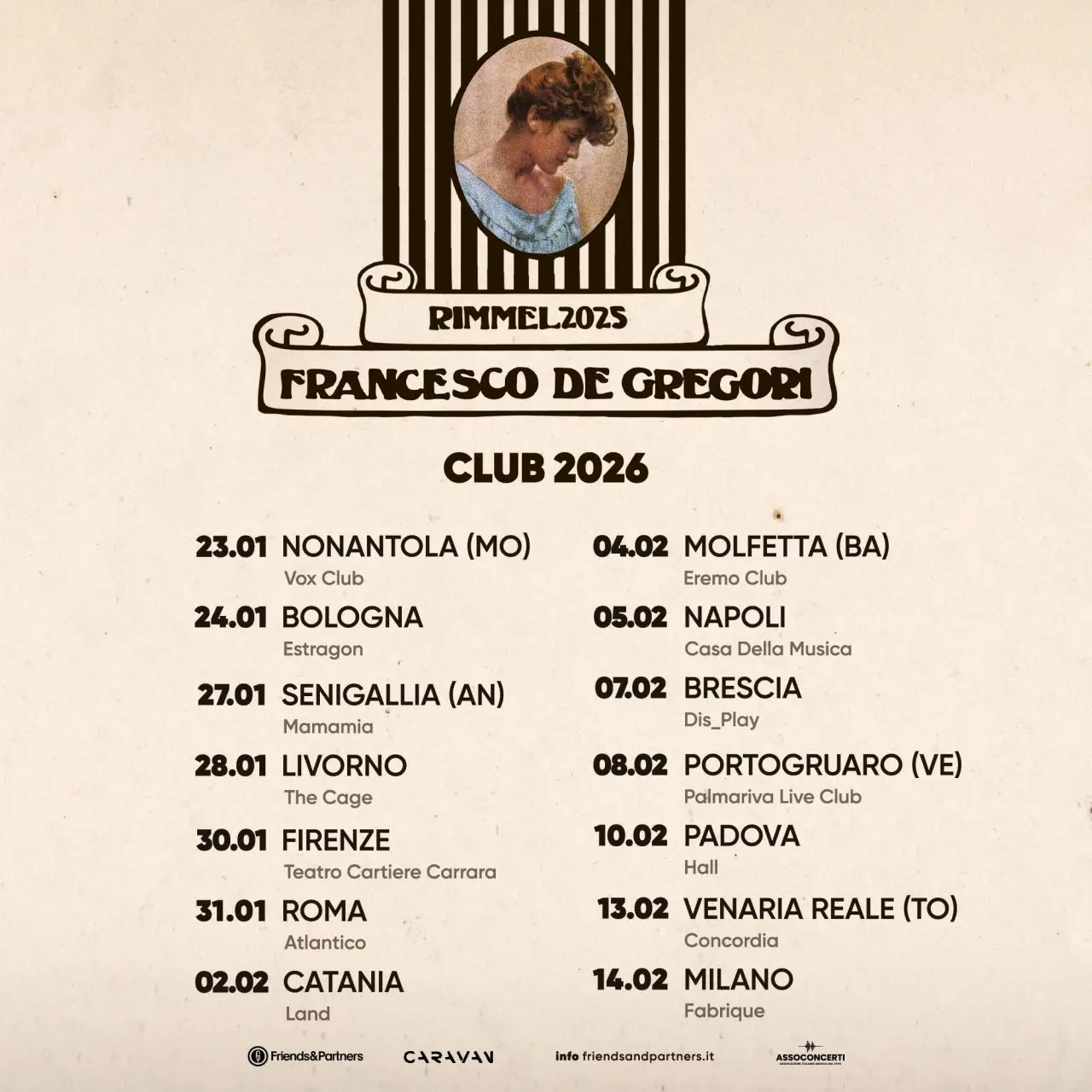 Prosegue il tour di Francesco De Gregori dedicato all’album Rimmel: info biglietti e date